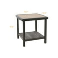 thumbnail image 5 of Iwicker Patio Wicker Square Side Table, 2-Tier Storage Shelf End Table for Outdoor, Brown, 5 of 7