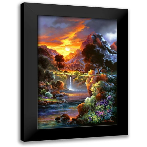Lee, James 11x14 Black Modern Framed Museum Art Print Titled - Sunset Falls