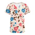 thumbnail image 5 of Youyipin Womens Tops Womens Summer Tops Short Sleeve Casual Shirts Floral Tee Trendy 2025 Basics V Neck Plain T Shirt Spring Tops For Women, 5 of 5