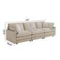 thumbnail image 4 of Modular Sectional Sofa, Corduroy Deep Seat Couch, 3-Seater Sofa with 4 Pillow, Modern Sofa for Living Room Bedroom Apartment, Beige, 4 of 8