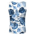 thumbnail image 5 of XIAONU Men Floral Print Tank Top Crew Neck Sleeveless Beach Shirt, 5 of 5