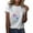 White, variant on IROINNID Women Printed Round Neck Short Sleeve Casual T-shirt Pullover Blouse Tops