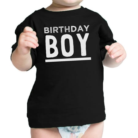 

Birthday Boy T-Shirt Black Graphic Baby Tee Shirt Round Neck Cotton