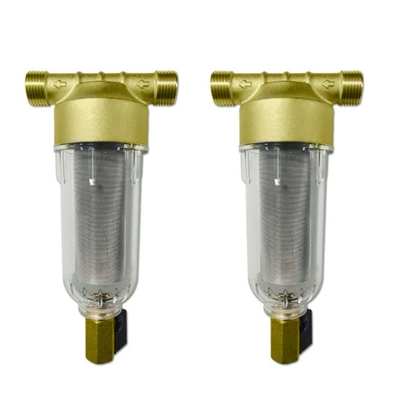 2X Down Sediment Filter Reusable Whole House Water Pre 40-60 Micrometre