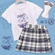 thumbnail image 1 of Kuromi-Falda plisada de manga corta Y2K Sanrios, traje bonito de Anime Kawaii para estudiantes, holgado, informal, suave, cómodo, femenino gym unisex, 1 of 2