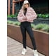 thumbnail image 4 of Chaqueta de Piel Sintética para Mujer, Abrigo Corto Abullonado de Larga, Abrigo Cálido de Invierno. Rosa L, 4 of 8
