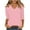 Pink, variant on FAIWAD 3/4 Length Sleeve Womens Tops Casual V-Neck Solid Color Tshirts Loose Workout Athletic Gym Running Blouses