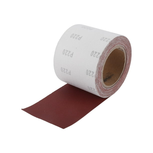 Papel de lija largo P220 Unique Bargains 393.70"x3.94" Rollo de lija roja de terciopelo 1 pieza