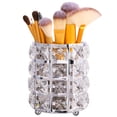 thumbnail image 1 of Crystal Makeup Brush Holder Organizer - Handcrafted Cosmetics Brushes Cup Storage Solution - Silver/Gold, 1 of 5