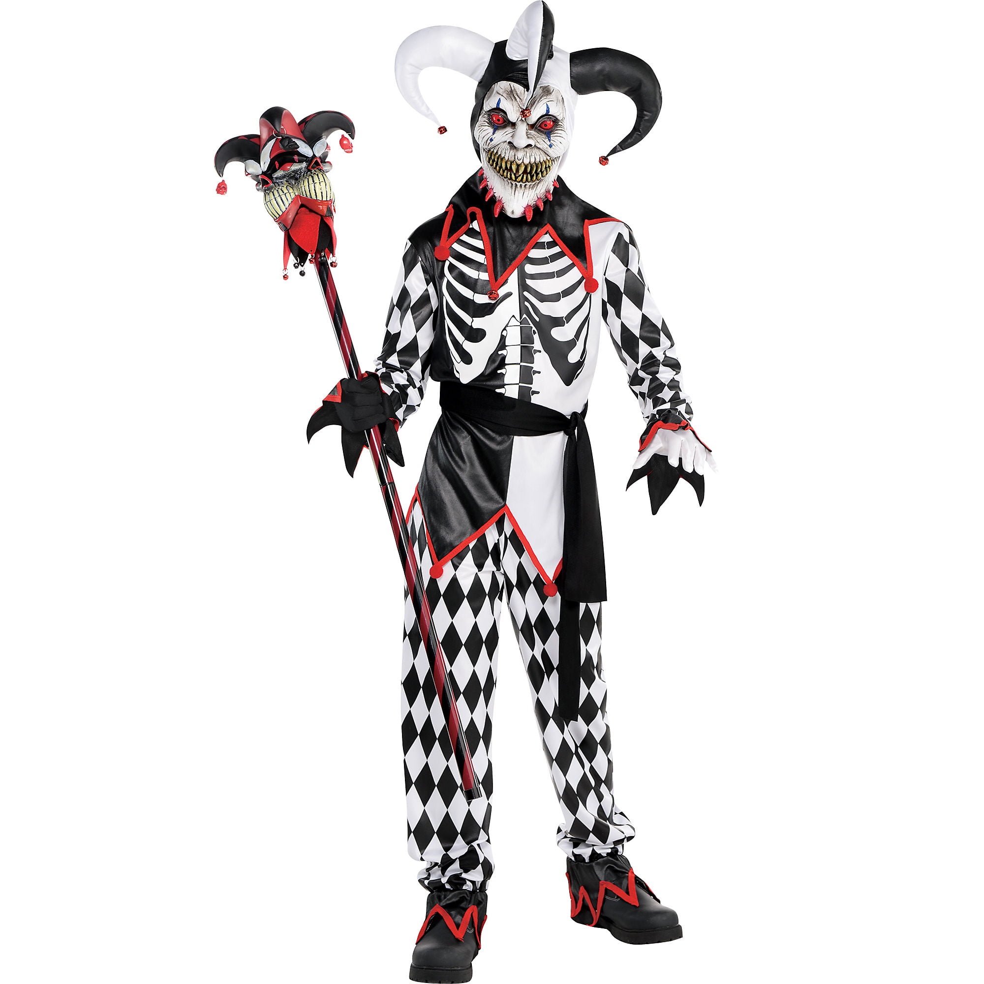 AMSCAN Sinister Jester Halloween Costume for Boys, Includes Tunic, Hat, Mas...