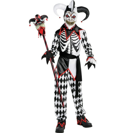 Sinister Jester Halloween Costume for Boys, Large, with
