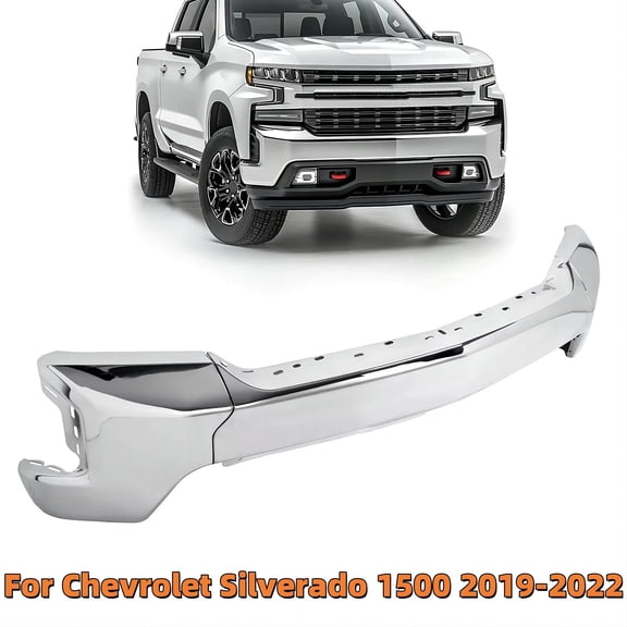 For 2019 2020 2021 2022 Chevy Silverado 1500 Chrome Steel Front Bumper Face