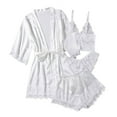 thumbnail image 2 of DPTALR Women Plus Size Sexy Lingerie Silk Robe Satin Bathrobe Four-piece Set Sleepwear Pajamas, 2 of 9