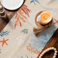thumbnail image 3 of Blue Red Seahorse Coastal Table Runner 48 Inches, Farmhouse Beach Coral Nautical Bed Runner Dresser Scarves Tabletop for Indoor Outdoor Parties/Ceremony/Banquet, 13" x 48", 3 of 9