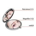 thumbnail image 4 of Pocket Makeup Small Portable Small Round Makeup Hand Metal Cosmetics 1 Compact Makeup,Silver Makeup Magnifying Glass, 4 of 9