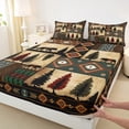 thumbnail image 7 of jejeloiu Ancient Aztec Print Twin Sheet Sets,Jungle Wildlife Wolf Twin Fitted Sheet,Patchwork Geometric Plaid Flat Sheet For Boys Teens,Luxury Bedroom Decor,3pcs, 7 of 7