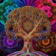 thumbnail image 2 of The Vibrant Vineyard - Psychedelic Tree Canvas Wall Art, 2 of 2
