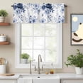thumbnail image 2 of Spring Floral Valance Curtain Classic Blue Gradient Flowers Window Valances Rod Pocket Short Curtains Window Treatments for Kitchen Bedroom Bathroom Laundry 42" x 18", 2 of 9