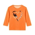 thumbnail image 4 of Frwgonr School Shirts for Girls Orange Kids Summer Fall Crewneck Loose Casual Tops Tees Size 3T-12, 4 of 5