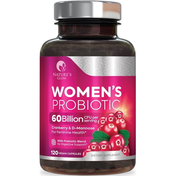 Probiotics For Women 60 Billion CFU - Women's Probiotic For Digestive Health 16 Unique Strains - Daily Vaginal PH Balance & Feminine Health Support, Womens Probiotic With Acidophilus - 120 Capsules