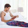 thumbnail image 5 of Logiee Taxi Colorful Town Print Pajama Pants for Men,Men’s Pajama Bottoms,Mens PJ Pants with Pockets & Button Fly-Small, 5 of 6