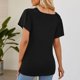 thumbnail image 4 of Top de verano para mujer, blusa holgada de manga corta con volantes y cuello redondo, blusa con hombros fruncidos para mujer negro XL, 4 of 6