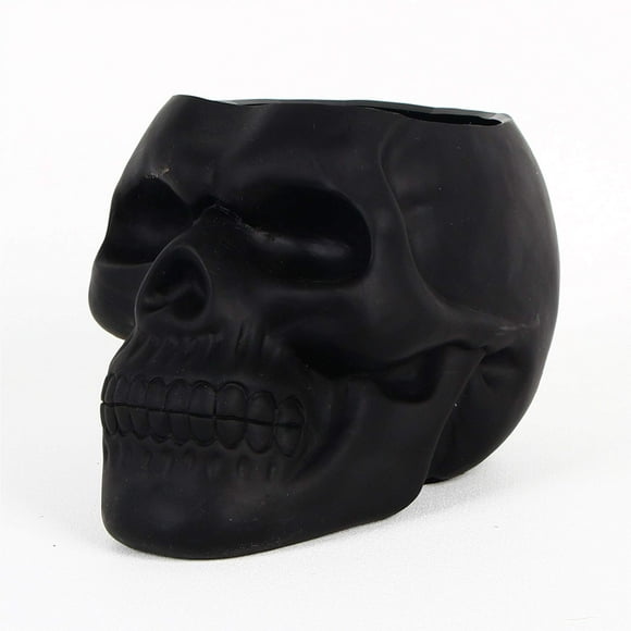Dashamce Skull Planter Dish Flower Pot Container Box Halloween Skull Candy Bowl Desk Decoration