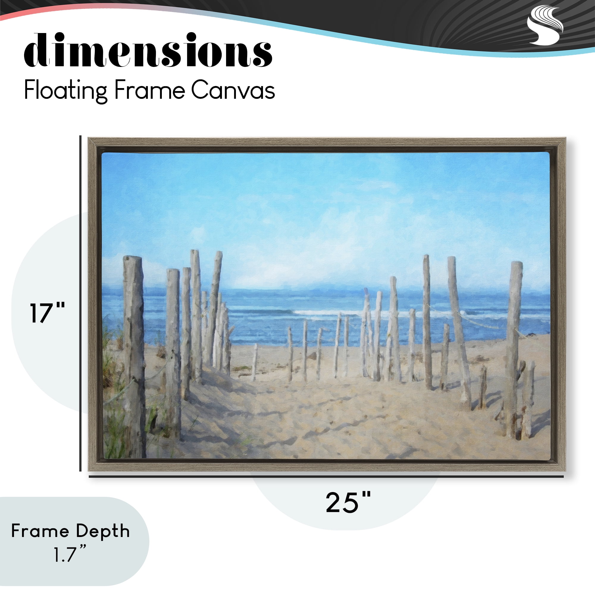 Stupell Industries National Seashore Vista Brown Framed Floater Canvas Wall Art, design by Grotto Studios