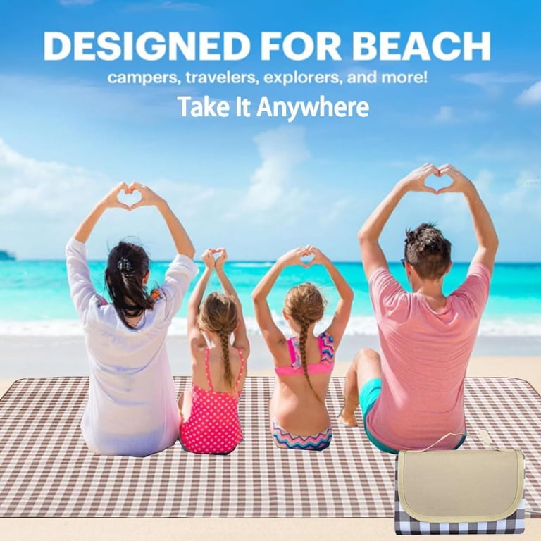 Oak & Tea Waterproof Picnic Blanket Extra Large 200x200cm - Sandproof & Foldable Beach Mat With, Portable Camping Rug For Outdoor, Park, Travel