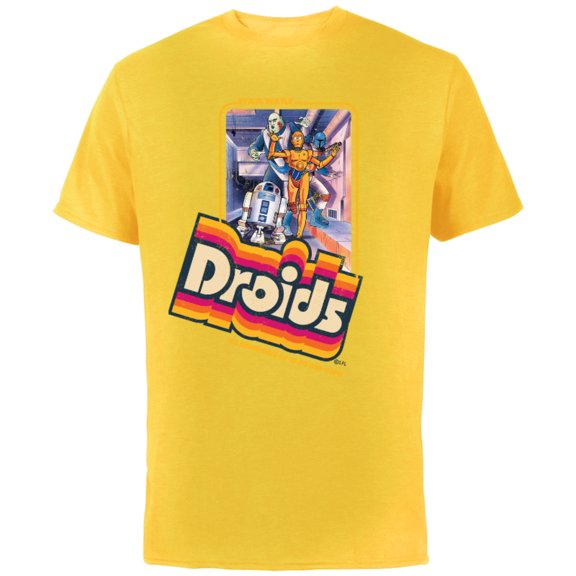 Star Wars Droids: The Adventures of R2-D2 & C-3PO Vintage - Short Sleeve Cotton T-Shirt for Adults - Customized-Yellow