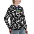thumbnail image 6 of Lsque Hand Drawn Snake Pattern Casual Women's Hoodie,Hooded Sweatshirt with Kangaroo Pocket,Pullover Hoodie with Eye-catching Drawstrings-Small, 6 of 7
