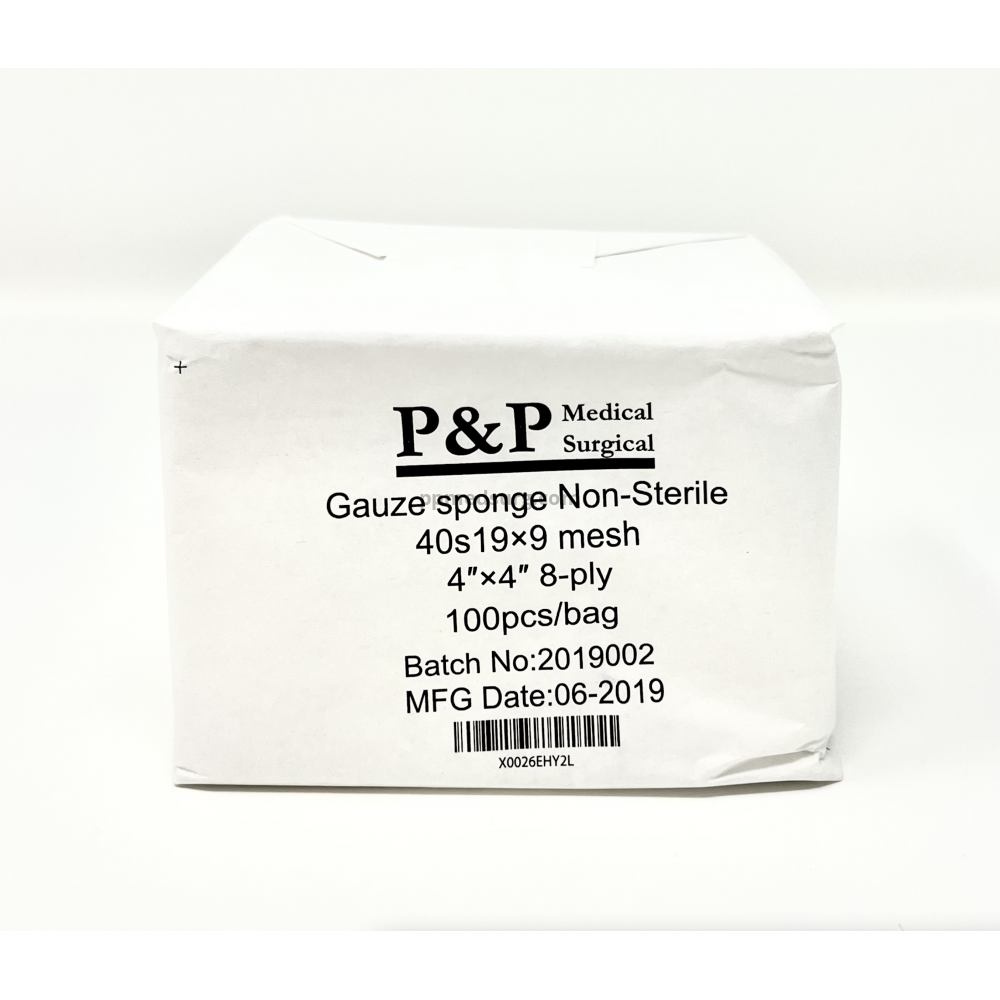 Gauze Surgical Sponges Cotton NON STERILE Woven 8-ply High Grade Quality 4"x4" Class I(a) All Purpose Pads Case of 10 000