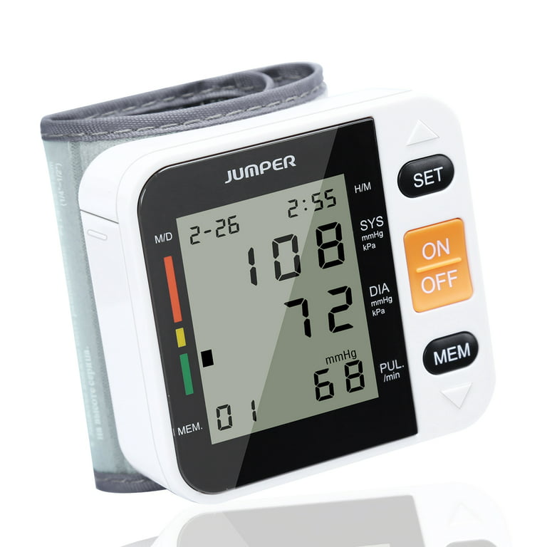 Jumper 900W Automatic Wrist Blood Pressure Monitor, Cuff, 90-Reading Memory