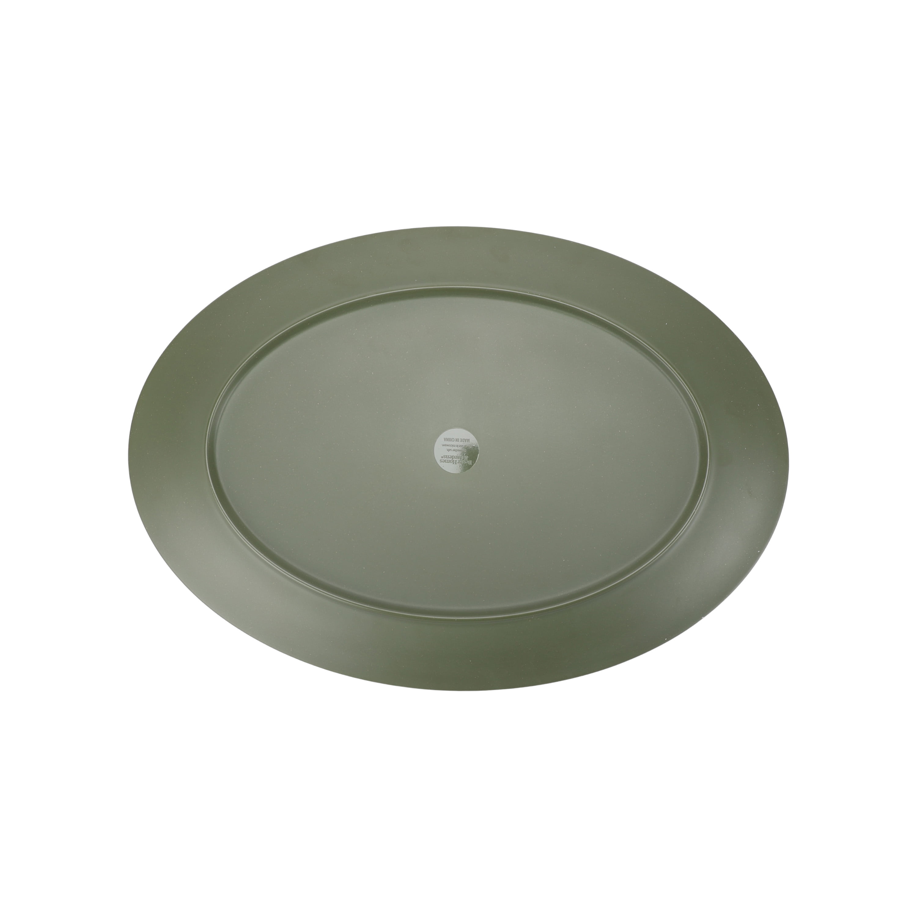 Better Homes & Gardens 18 in Oval Bamboo Melamine Serving Tray, Green
