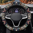 thumbnail image 6 of Renewold Car Steering Wheel Cover for Women Men, Soft Neoprene Stretchy Anti-Slip 15 Inch Steering Wheel Protector Universal Auto Decor, Southwest American Tribal Dark Blue Red, 6 of 7
