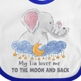 thumbnail image 4 of Inktastic My Tia Loves Me to the Moon and Back Elephant Family Boys or Girls Baby Bib, 4 of 4