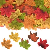 500-Pack Artificial Maple Leaves, Fake Fall Leaves Faux Autumn Leaves for Thanksgiving/Wedding/Party[8cm, Mixed 5 Colors]