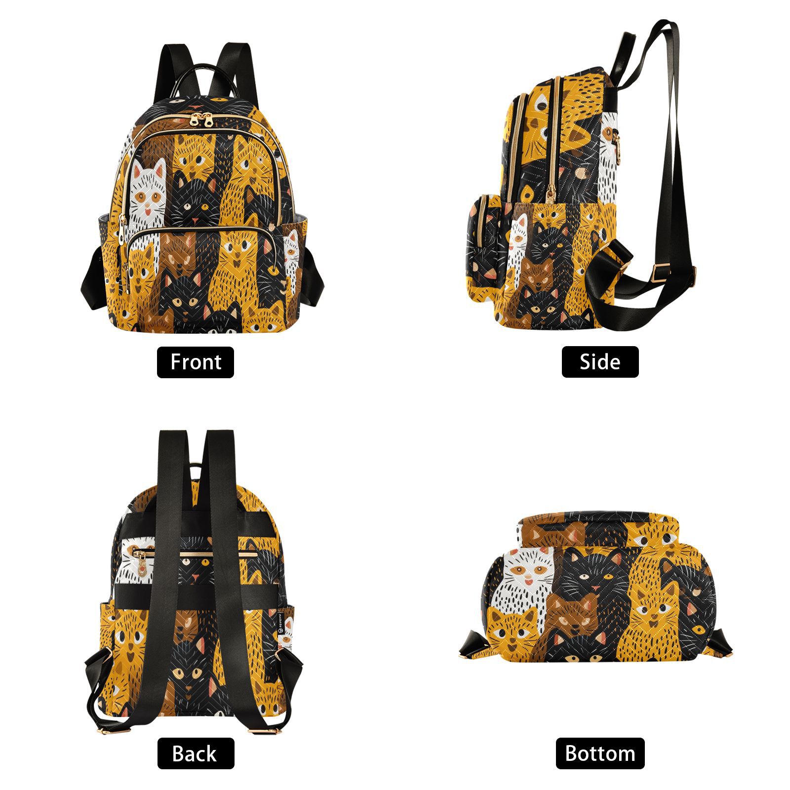 Cats Travel Laptop Backpack Casual Daypack Lightweight Bookbag Compartment for Business