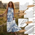 thumbnail image 6 of Xixirimido Blue Toile de Jouy Print Womens 2026 Maxi Dresses Casual Summer Long Sundress Sleeveless Loose Fit Flowy Sundress with Pockets for Beach Vacation Party, Size S, 6 of 7