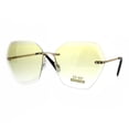 thumbnail image 2 of Squared Beveled Lens Butterfly Rimless Womens Fashion Sunglasses Yellow, 2 of 4