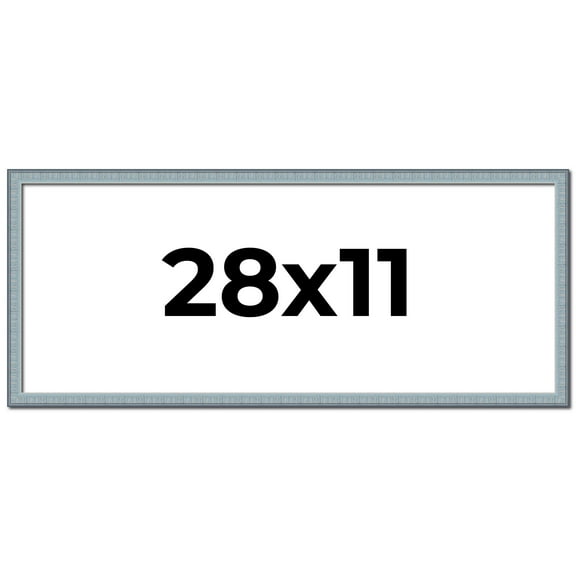 28x11 Frame Rustic Sky Blue Solid Wood Picture Frame | 0.75 Inch Moulding Width |Includes UV