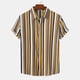thumbnail image 2 of Camisa estampada a cuadros con solapa para hombre Camisa floral hawaiana Pompotops  oipoqjl24723, 2 of 9
