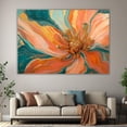 thumbnail image 6 of Mudket Orange and blue Flower with Gold Canvas Wall Art, Framed Floral Print, Ready to Hang Wall Decor for Bedroom Living Room, Abstract Artwork - 12"L x 8"W, 6 of 10