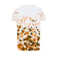 thumbnail image 3 of ALLLIST Dressy Tops for Women Yellow Floral Crew Neck Short Sleeve Pleated Blouses Loose Printed Blouses & Button-Down Shirts, 3 of 5