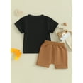 thumbnail image 4 of vera natura Baby Boy Summer Outfits Short Sleeve Letter Printed T-Shirt + Pocket Shorts Set Clothes, 4 of 9