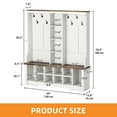 thumbnail image 6 of Uforic Large White Hall Tree with Shoe Storage, Coat Rack with Bench for Entryway, Adjustable Shelf, 6 of 6