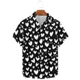 thumbnail image 2 of biudgviw Hawaiian Shirt for Men Lightweight Heart Print Graphic Tee Tops Summer Beach Short Sleeve Casual T Shirt S-XXXL, 2 of 5