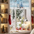 thumbnail image 3 of Blue Christmas Valances for Windows, 54 x 18in, Dwarf Present Tree Bird Snowflake Winter Rod Pocket Kitchen Valance Curtain Light Filtering Window Treatments for Living Room Bedroom, 1 Panel, 3 of 7