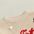 thumbnail image 6 of Miaouyo 0-18 Months Infant Baby Gilrs Boys Christmas Sweaters Long Sleeve Holly Leaf Letter Embroidery Knit Pullovers Jumper Tops, 6 of 9