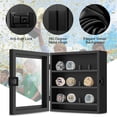 thumbnail image 5 of Championship Ring Display Case, 12 Ring Posts Baseball Ring Holder, Wall Mount Wooden Shadow Box for Multiple Championship Rings, 5 of 7